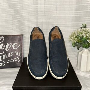 Born Mens US Size 10.5M Loafer Blue Canvas Boat Comfort Sneakers H59134 VCJD19